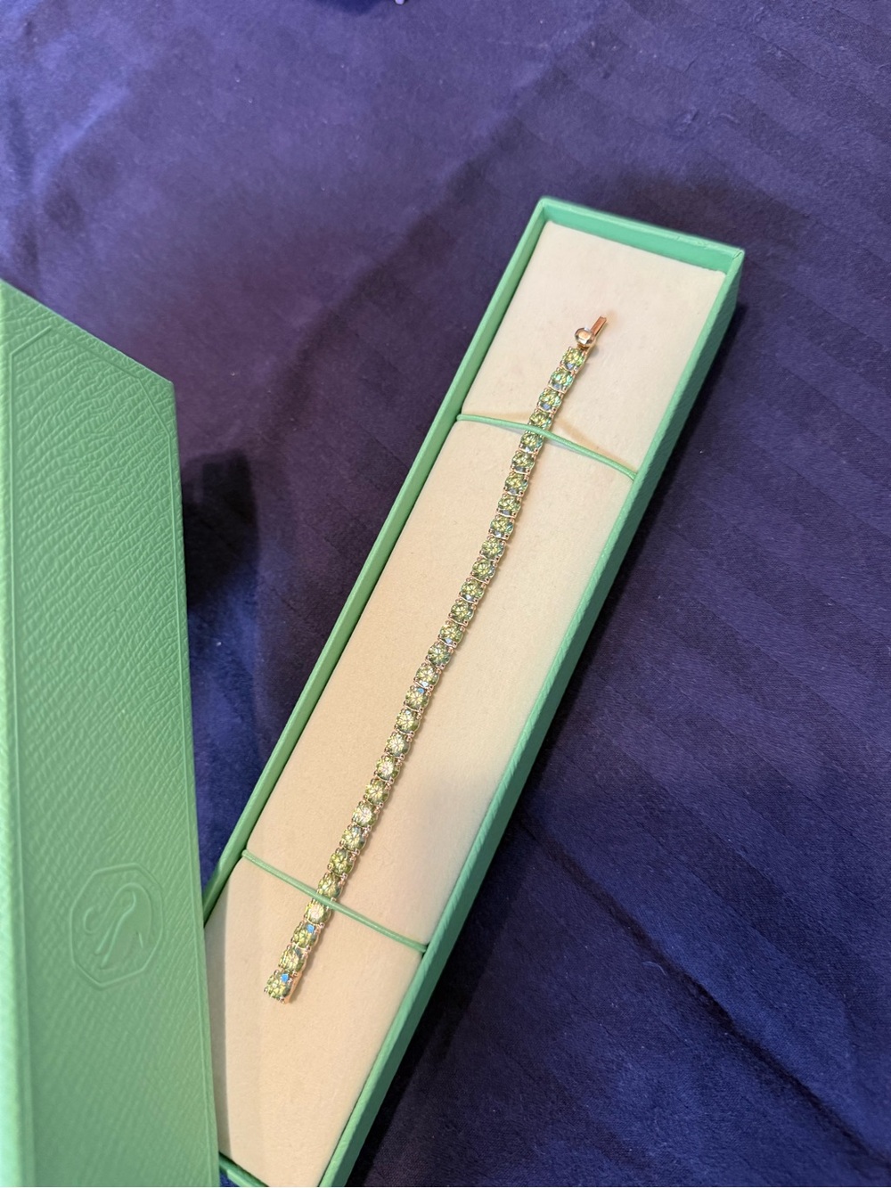 Swarovski Green Crystal Tennis Bracelet - Women Jewelry